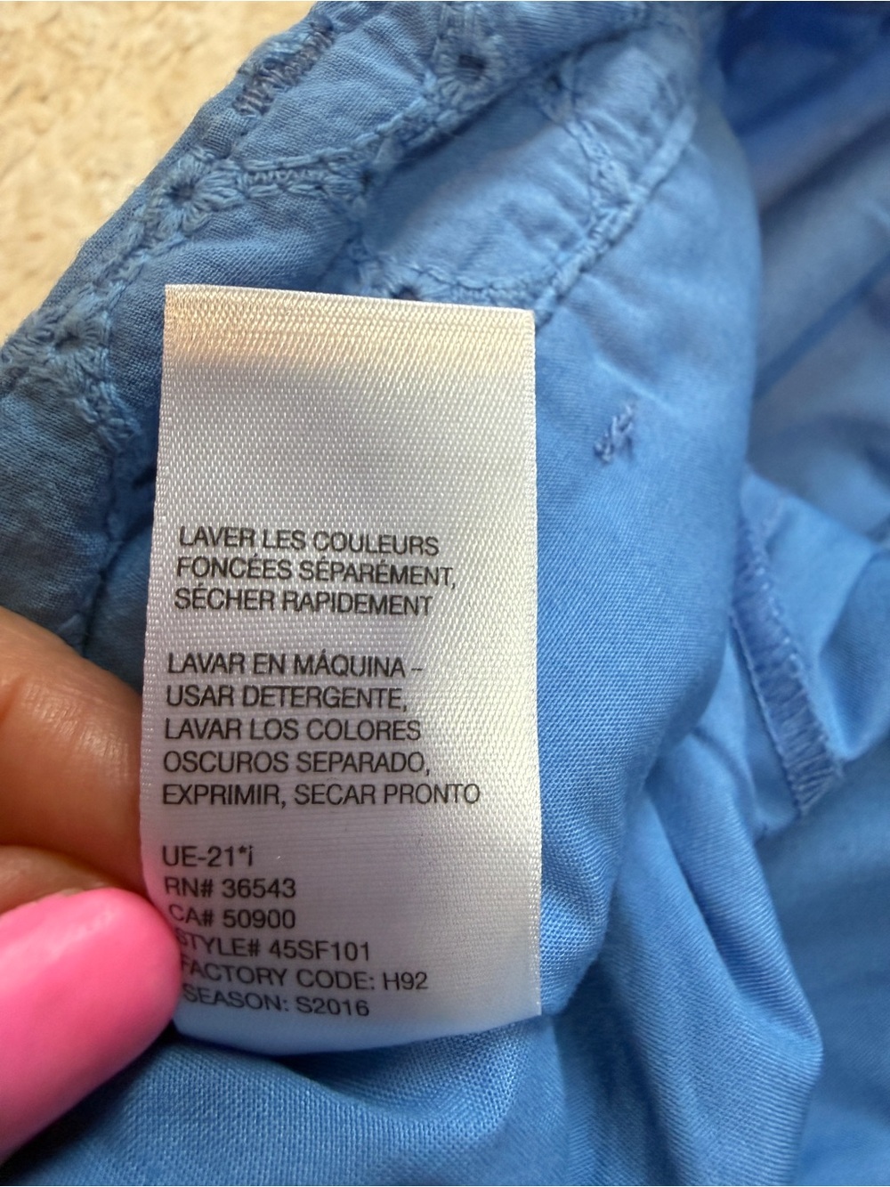 Izod Light Blue Eyelet Bermuda Shorts - Picture 9 of 9